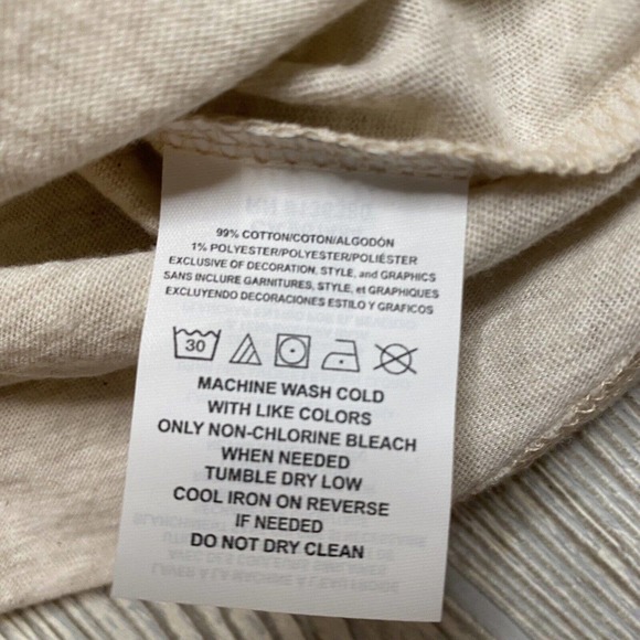 NHL Columbus Blue Jackets Logo Ringer Tee Men’s L Heather Beige Distressed New - Picture 6 of 10